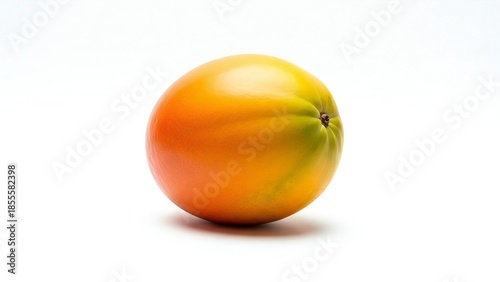 Orange Green Tomato on White Background - Fresh Food Still Life