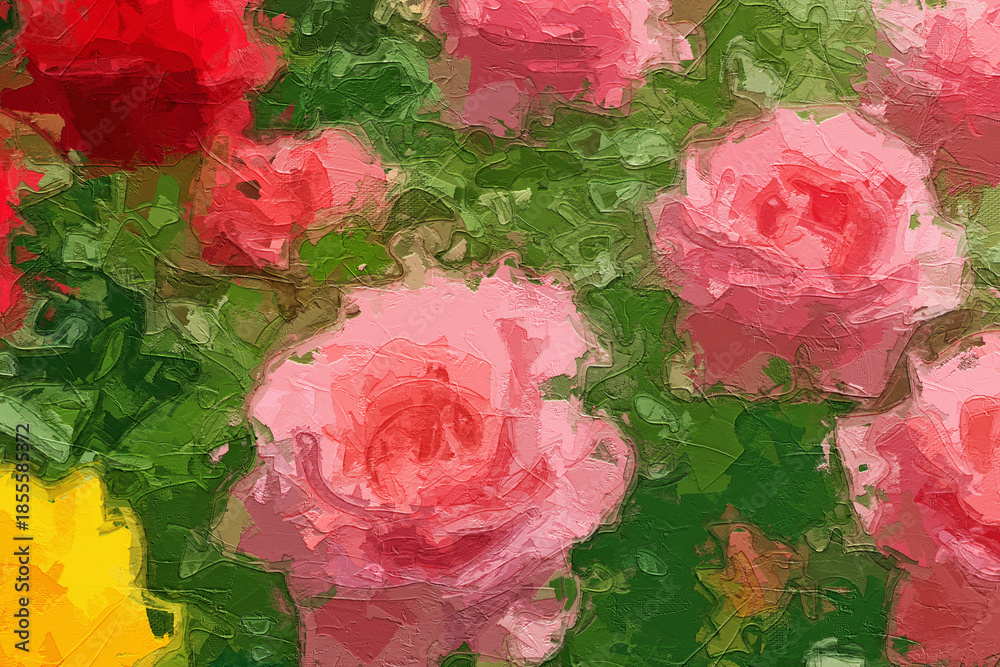 Obraz premium Various oil paintings, flowers, lotus leaves, lotus leaves, lakes, forests, landscapes, roses, peonies, and underwater worlds