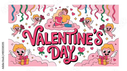 Valentine's Day Bliss: An Illustration of Love and Celebration
