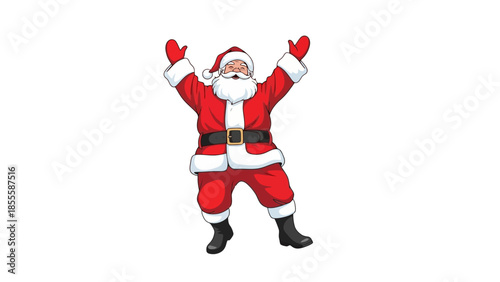 Joyful Santa Claus Celebrating the Christmas Season with Open Arms and Festive Spirit