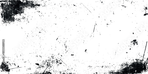 A heavily distressed and textured white background with dark smudges and scratches appearing aged and worn