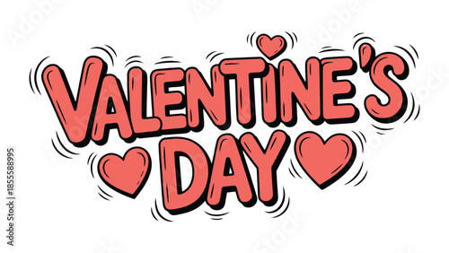 Valentine's Day Greeting: Celebrate love with this vibrant illustration of Valentine's Day, adorned with heart symbols, perfect for conveying romantic feelings and celebrating affection.