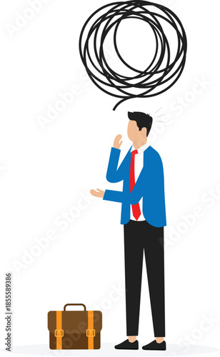 Stress at work,exhausted from overworked,problems or frustrated office worker concept
