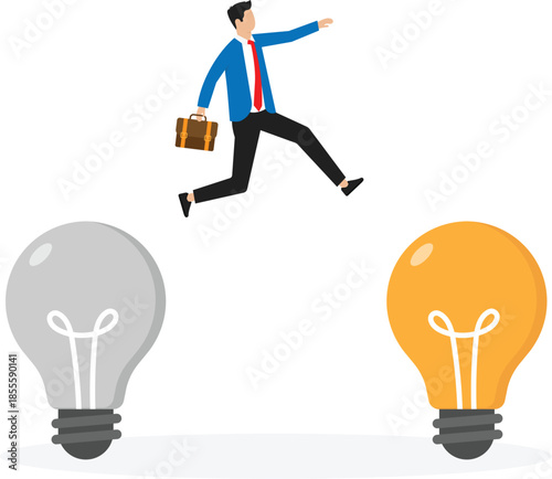 Business transformation and change management, transition to better innovative company, improvement to new normal concept
