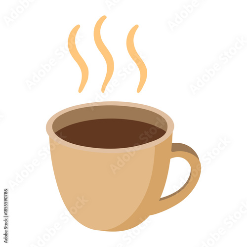 Hot Chocolate Mug Color Vector Icon with Marshmallows for Winter Cafe Menu and Cozy Dessert Design