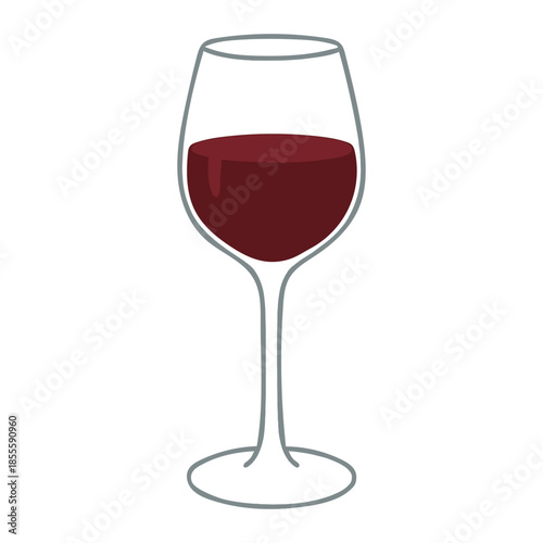 Wine Glass Color Vector Icon for Restaurant Menu, Bar Lounge and Alcohol Beverage Design