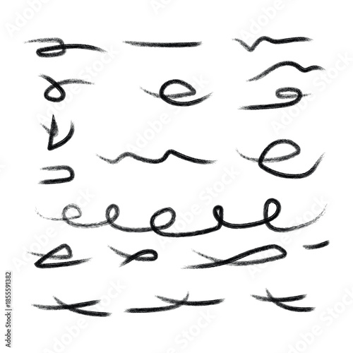 Variations of handwritten letter e and other strokes