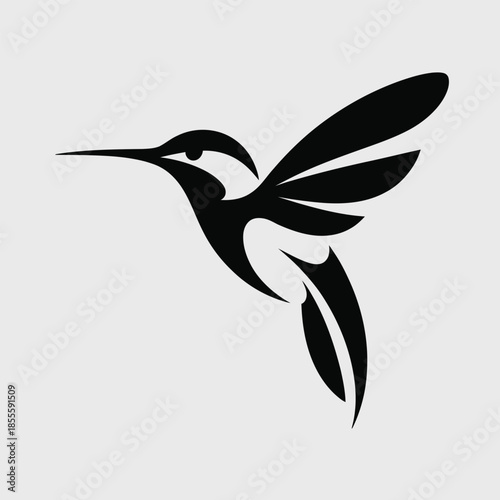 Minimalist Black Hummingbird