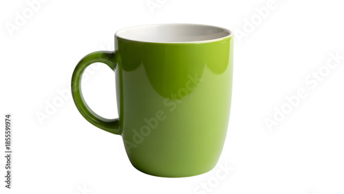 Lime green coffee mug isolated on transparent background