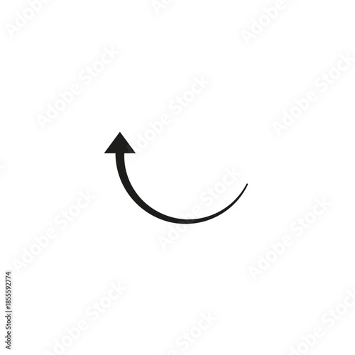Single curved semicircular arrow. Vector illustration.