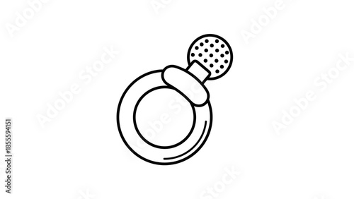Simple Line Art Icon of a Perfume Bottle.