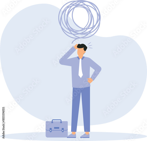 Stress at work,exhausted from overworked,problems or frustrated office worker concept
