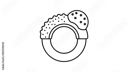 Baby Teether Toy Outline Simple Icon.