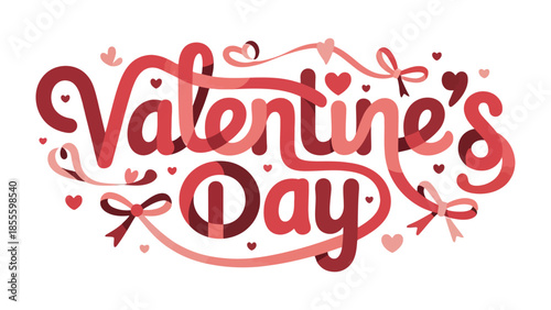 Valentine's Day Calligraphy: A festive and romantic calligraphy design celebrating Valentine's Day, featuring elegant lettering intertwined with hearts and ribbons.