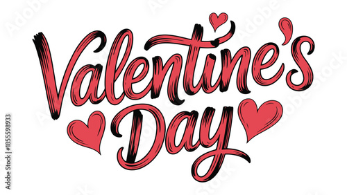 Valentine's Day Calligraphy: A handcrafted Valentine's Day greeting, featuring elegant calligraphy and hearts. It's a sweet message to convey the depth of affection. 