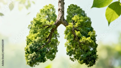 Tree-shaped lungs symbolizing the connection between respiratory health and nature