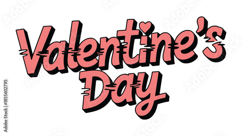 Valentine's Day typography: A charming design spells out the heart of love's celebration, with each letter exuding the sweetness and warmth of the most romantic day of the year.