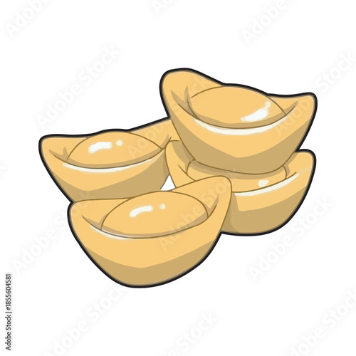 Chinese Gold Ingot Yuanbao Symbol of Wealth