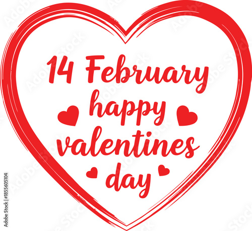 Celebrate love and affection with this vibrant 14 february happy valentine's day heart design