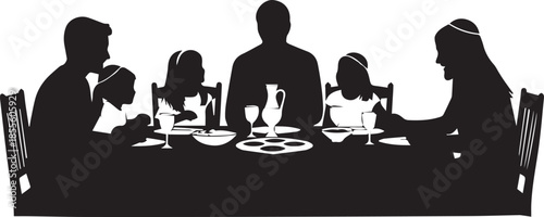 Family enjoying meal together