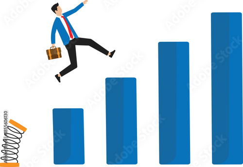 Business challenge and revenue,recover from economic crisis,earning and profit growth concept

