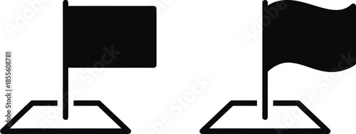 Flag Icon Displaying Target Location and Success Representing Position Mark for Map and Destination Isolated Vector Illustration on Transparent Background