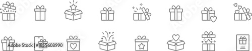 Assorted Gift Box Icons With Bows in Various Shapes and Styles for Presents Surprises Special Occasions and Celebrations Vector Illustration