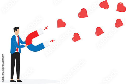 Social media marketing, SNS or social network service, influencer or online advertising, customer engagement to attract likes concept
