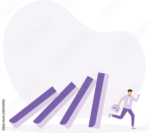 economy collapse and economy crisis concept
