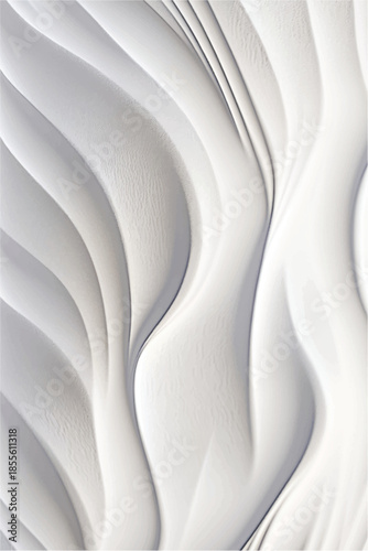 Wavy lines white abstract pattern. Decorative stucco texture. Vector illustration