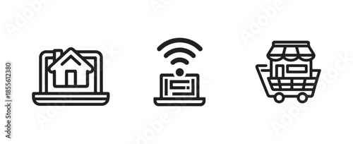 Set of Online Shopping Icons for Ecommerce and Web Design