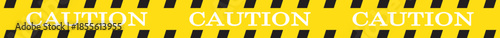 Yellow and black danger tape set. Caution warning tape in yellow red black diagonal stripes road line. hazardous warning tape. Seamless barrier. Abstract warning lines for police, accident, under cons
