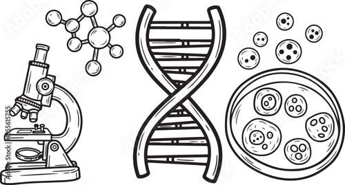 Genetic research and study of dna and cells