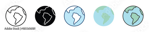 Earth Icon Set Multiple Style Collection