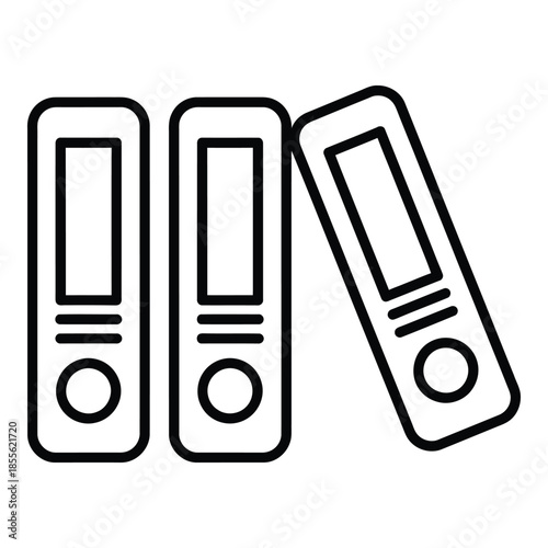 Set of three modern minimalist portable media player devices with screen and control buttons