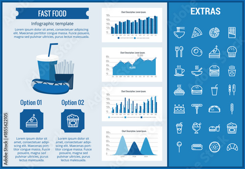 fast food infographic template elements and icons infographic includes customizable graph