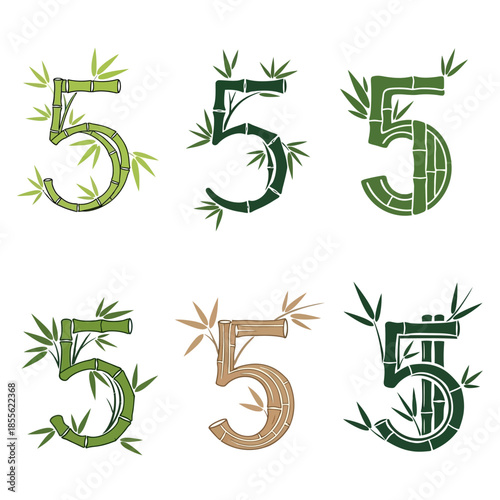 Decorative Bamboo Number Five Designs.