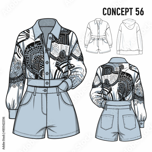 Fashion design of a jacket.