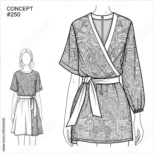 Fashion Design of a Wrap Dress.