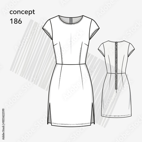 Fashion design of short dress 1.