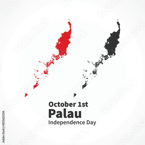 Palau map illustration on white background
