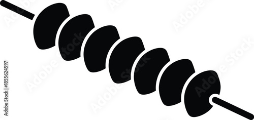 Black screw icon spiral drill bit symbol for construction and DIY projects isolated on white background