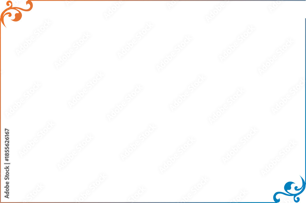 Fototapeta premium Elegant Colorful Gradient Ornate Border with Filigree Corners. 1496