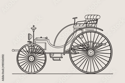 Vintage horse-drawn carriage illustration