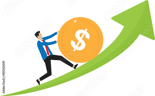 Compound interest exponential growth, investing earning profit, wealth management or savings, fund growing in long term investment concept
