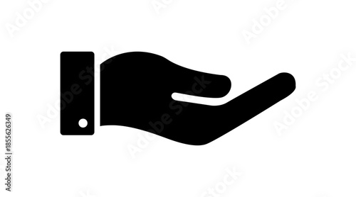 Open hand icon representing help, support, care and offering gesture, vector illustration for charity, service, assistance, giving and humanitarian concept