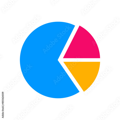 Free Download Pie chart icon showing data distribution and statistics, simple flat black vector illustration for analytics, business report, financial analysis, infographic, dashboard and data visualization concept - GFXLoad