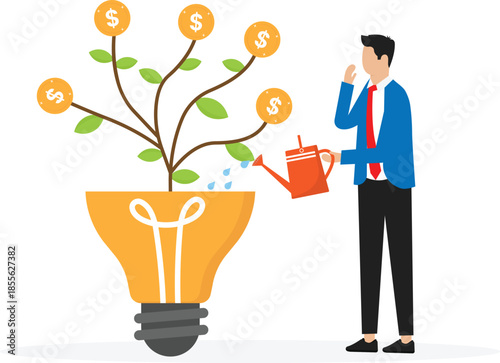 Creativity and intelligence for creating new ideas, thought process and logic for innovation, new opportunities for great success and development
