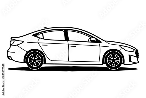 Modern sedan car illustration