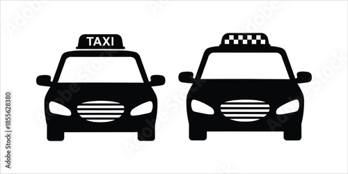 Simple taxi silhouette representing urban transportation and cab services